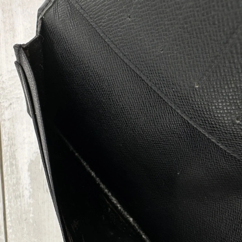 AUTHENTIC Louis Vuitton Monogram Porte Valeurs Checkbook Wallet. Black.